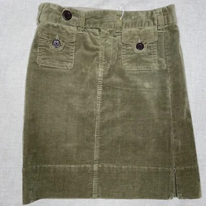 OSO Republic Casuals Green Olive Velvet Stretchy Short Skirt 100% Cotton Sz 6 - Picture 1 of 6