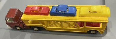 Tootsie Toy Car Carrier 1970 Die-Cast Plastic Vintage W/ 4 Simca Plastic Cars  - Image 1 of 4