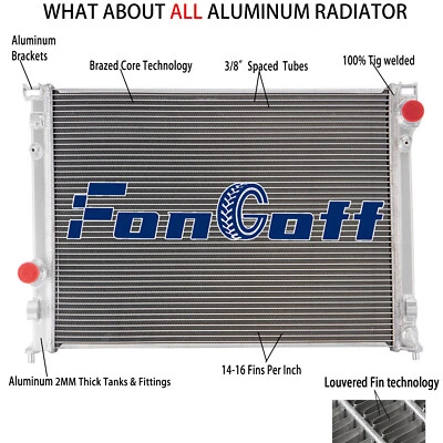 4-Row Aluminum Radiator Fit 2009-2018 Dodge Challenger Chrysler 300 3.6L 5.7L V8 Foto 1 de 4