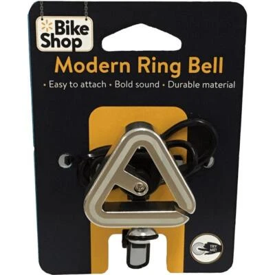Campana de anillo moderna para bicicletas, plateada Foto 1 de 4