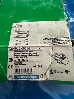 SCHNEIDER:XS4P30KP340   (051502) INDUCTIVE PROXIMITY SWITCH BARREL TYPE, - Image 1 of 2