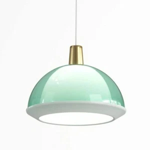 MID CENTURY FINNISH MODERN YKI NUMMI "KUPLAT" PENDANT LAMP 400CM WATER GREEN NEW - Bild 1 von 5