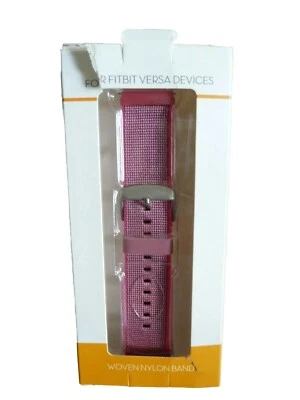 WithIt REPUESTO CORREA RELOJ NYLON TEJIDO PARA DISPOSITIVOS FITBIT VERSA, ROSA, NUEVO Foto 1 de 4