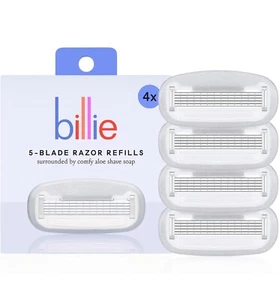 Billie Women’s Razor Refill Blades 5-Blade Cartridges 4 Count - Picture 1 of 6