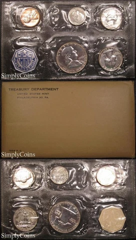 1956 Proof Set Original Envelope US Silver Coin Lot Mint MQ Cover