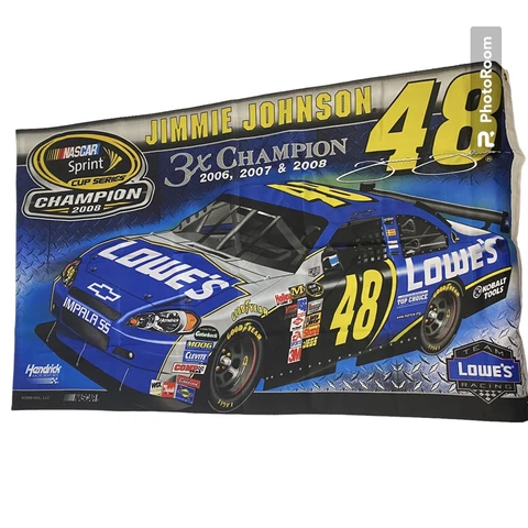 Jimmie Johnson #48 2008 Champion LOWE'S DOUBLE SIDED 3 x 5  FLAG 2008 Cover