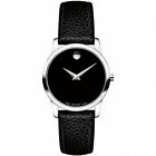Movado 0607015 Museum Classic Black Dial Leather Ladies Watch