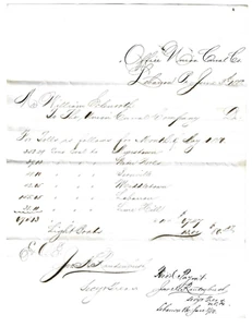 UNION CANAL COMPANY Lebanon PA shipping bill for canal tolls 1880 Original RARE - Picture 1 of 2