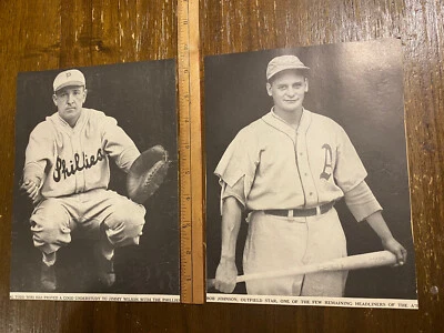 1930s Baseball Magazine Cut Out Pictures Bob Johnson Al Todd Phillies A’s - Image 1 of 4