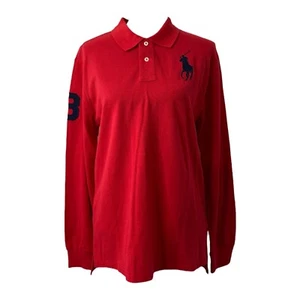 Boys XL Polo Shirt Polo Ralph Lauren Red Long Sleeve Big Pony Embroidered - Picture 1 of 9