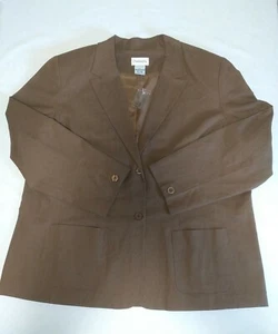 Blazer Chadwick's Mocha 2 botones mezcla de lino talla 24 W nuevo con etiquetas - Imagen 1 de 6