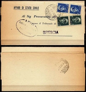 555 - Luogotenenza - Coppia 15 cent + coppia 35 cent su foglio da Trenzano, 1945 - Picture 1 of 1