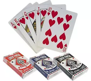 SET 2 PLAYING CARD DECK HIGH QUALITY LINEN FINISHED POKER SIZE CASINO BLACK JACK - Picture 1 of 5