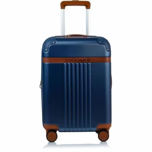 CHAMPS S1016C-NAVY De colección Hardside Equipaje de Mano TSA Bloqueo 360 Ruedas Puerto USB Azul Marino - Imagen 1 de 22