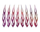 Set Of 8 Holographic Rose Pink Hot Rod Flames Glitter Decals Tribal Flames