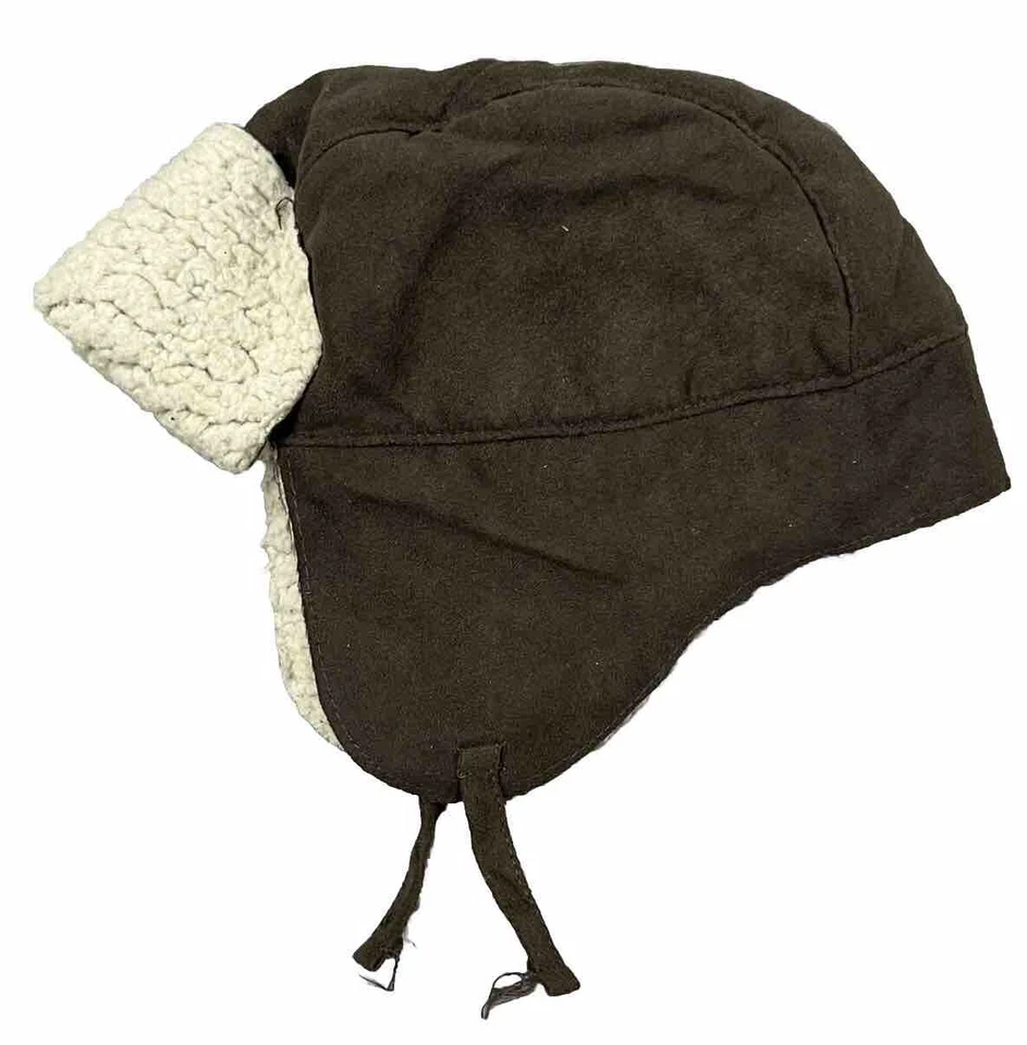 Baby Gap 帽子 婴儿 12 18 个月 Trapper 耳瓣 爸爸帽 棕色 人造麂皮绒 羊毛 — 第 1/4 张图片