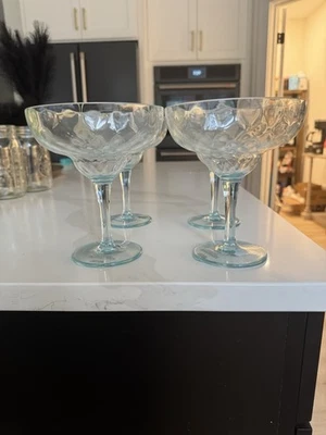 Акриловый пластик Маргарита очки набор из 4 прозрачный синий - Изображение 1 из 3