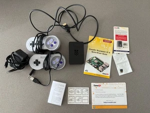 CanaKit Raspberry Pi 4 Model B Kit Lot w/ 2 SNES Retroflag Controllers - Picture 1 of 8