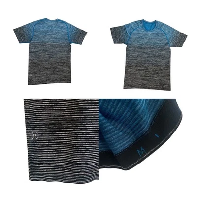 Camisa Lululemon Metal Vent Tech Manga Corta Ombre Azul Báltico Para Hombre Mediana Foto 1 de 4