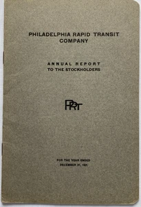 1921 Philadelphia Rapid Transit Company Annual Stockholders Report Booklet - Picture 1 of 2