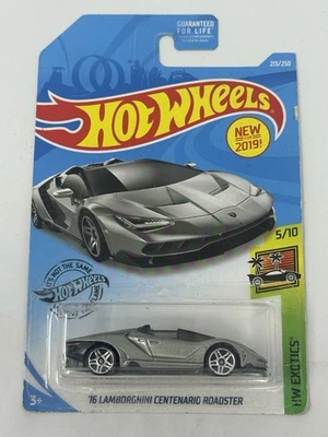 Lamborghini Centenario Roadster #213 TB Hot Wheels Exotics Silver '16 Foto 1 de 4
