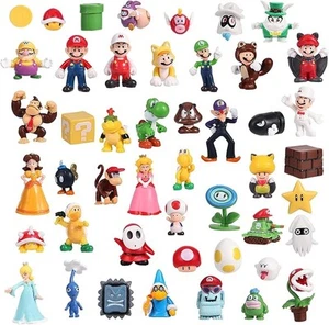 48 Piece Super Mario Bros Movie Toy Figure Set Kart Cake Toppers Favors Lot NEW - Picture 1 of 4