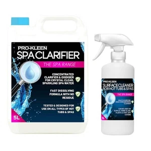 ProKleen Spa Hot Tub Whirpool Clarifier 5L Clear Water & Surface Cleaner 1L - Picture 1 of 11