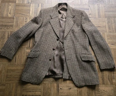 Blazer vintage Gurtex Harris tweed 3 botones espiga marrón abrigo deportivo talla 42R Foto 1 de 4