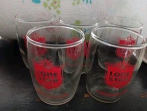 5 Vintage Lone Star Beer 6oz Tumbler 3" Sampler Glass~Hops Shield Logo MINT - Picture 1 of 4