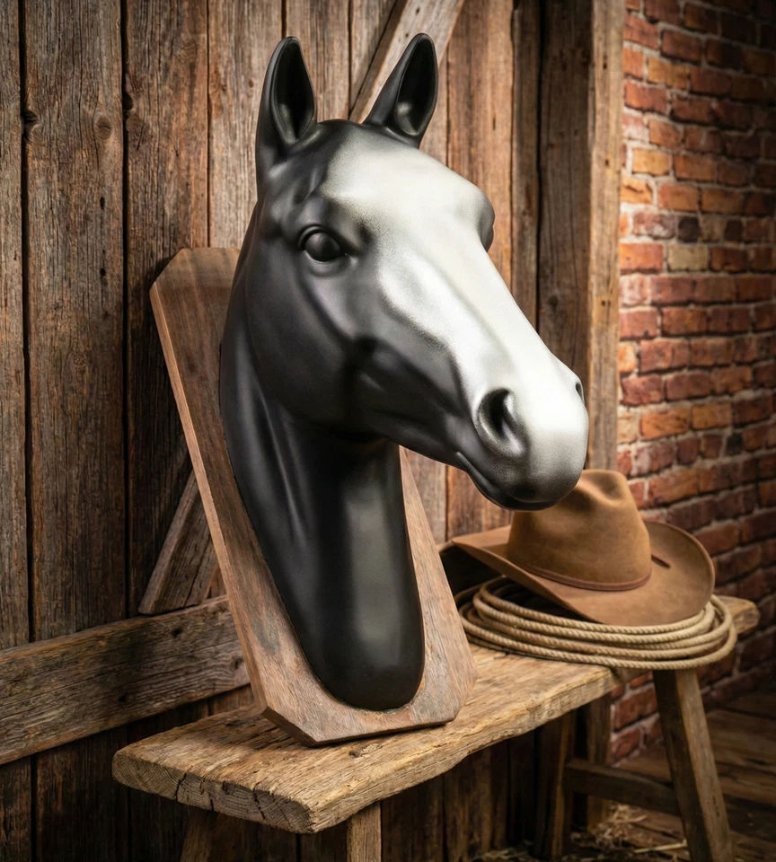 Cabeza de fibra de vidrio de caballo TAMAÑO COMPLETO Foto 1 de 3