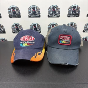 VTG DuPont Motorsports Hat Lot of 2 Jeff Gordon NASCAR Flame & Mesh Trucker Cap - Picture 1 of 5