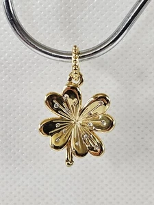 Pandora Shine Pendant Charm Lucky Four-Leaf Clover #367935CZ Gold Plate S925 - Picture 1 of 11