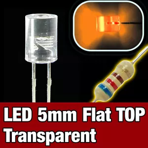 430O/100# LED 5mm cylindrique Orange 100pcs - Flat TOP LED Orange 100pcs - Foto 1 di 1