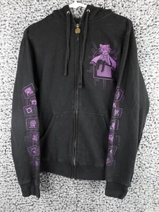 OneShot Fangamer Hoodie Black Purple Zip Up Indie Game Cat Graphic Sweatshirt M - Picture 1 of 13