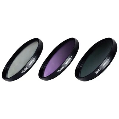Vivitar 49mm UV, CPL , & FLD Deluxe Filter Kit (Set of 3 + Carrying Case) - Image 1 of 3