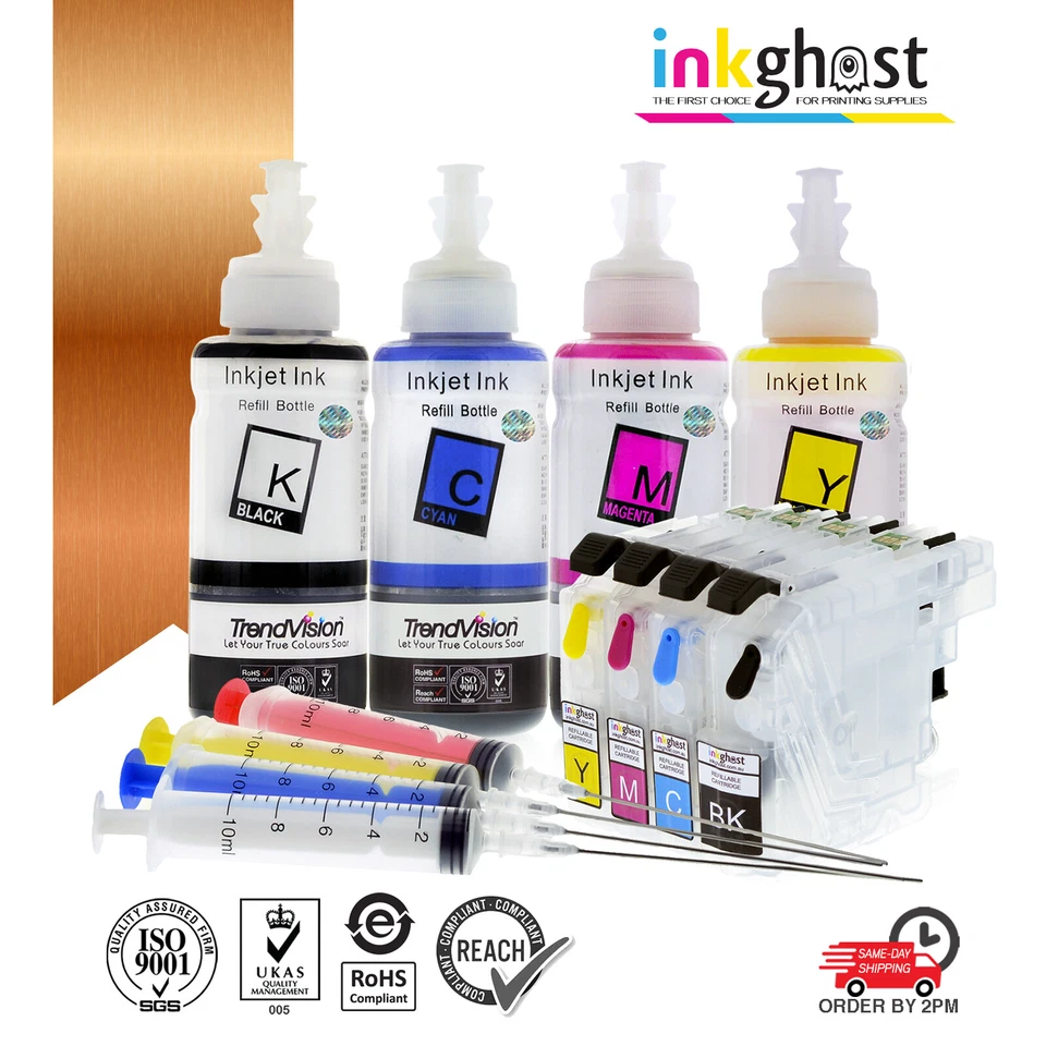 Brother LC131 LC133 Refillable ink Cartridges Kit MFC-J6920DW J6720DW etc - Image 1 of 1