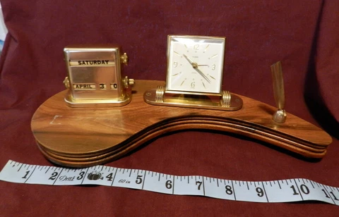 Vintage Park Sherman PERPETUAL DESK TOP CALENDAR  FLORN German Desk Alarm Clock Cover