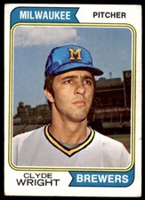 1974 Topps Clyde Wright B Baseball Cards #525