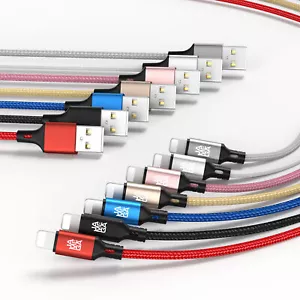 Cable de carga USB-A rápido para iPhone 14 13 12 11 XS X Pro Max cable de datos iPad Air - Imagen 1 de 16