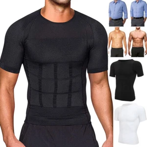 Camisa de compresión para hombres adelgazante modelador corporal control abdomen Prendas para el torso Fajas Para Hombres - Imagen 1 de 17