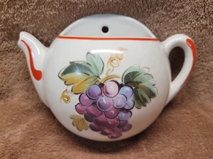 Hyalyn 500-R Porcelain Wall Mount Pocket Vase Half Pitcher Grapes Transferware - Picture 1 of 12