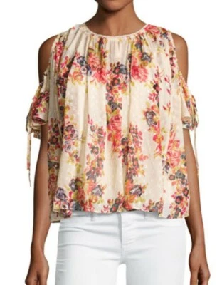 Needle & Thread Prairie Rose Cold Shoulder Chiffon Blouse Sz US 0 Flaw (K - Image 1 of 4