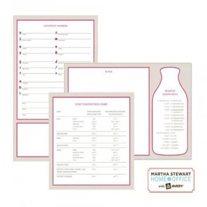 Martha Stewart 21581 Home Office Avery Dry Erase Decals Red Gray wipes cleanly - Picture 1 of 2