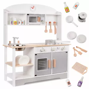 Spielküche Kinderküche groß A31 XL Holzküche für Kinder Küchenzeile weiß Set - Bild 1 von 12