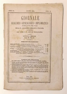 GIORNALE ARALDICO GENEALOGICO 1884 MARESCOTTI RUSPOLI BOLOGNA CAMISANO CREMONA - Imagen 1 de 1