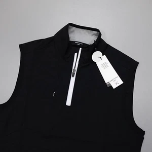 Kenneth Cole Men's Golf 1/4 Zip Vest Lightweight Stretch DWR Black - Picture 1 of 15