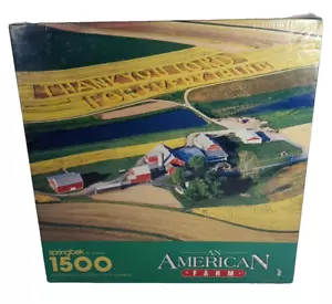 Springbok AN AMERICAN FARM 1500pc Hallmark Jigsaw Puzzle farmer field USA SEALED - Picture 1 of 3