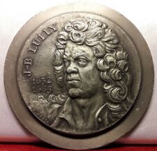 médaille étain 86mm par ponce JB lully musicien du roi Louis XIV origine italien