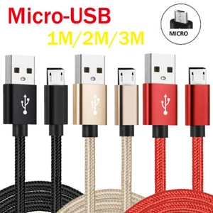 Nylon Fast Charging Android Micro USB Charge Cable For Samsung LG Huawei Xiaomi - Picture 1 of 12