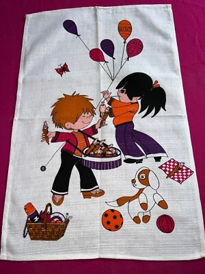 Torchon en lin vintage, années 1970 dimensions 70 cm x 47 cm - Photo 1/3